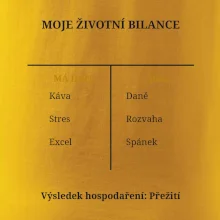 Moje životní bilance má dáti dal