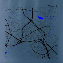 Praha - 14100 mapa s vodními toky
