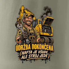Údržba bagru dokončena nafta je všude
