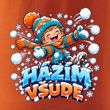 Rodinná vánoční trička - Házím všude dítě sněhová bitva