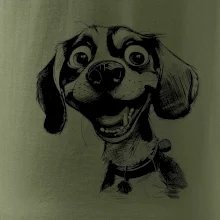 Černobílá karikatura bígl