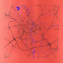 Olomouc - Mapa s vodními toky