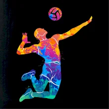 Volejbalista splash s míčem