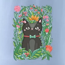 Kočka s květy malovaná