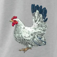 Slepice kreslená bílá