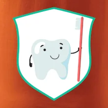 Zoubek na prsu - zubní kartáček