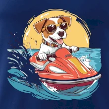 Jack russell teriér na vodním skútru
