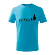 Evoluce dřevorubec - pila a strom