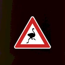 Dopravní značka - Pozor pštros