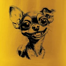 Černobílá karikatura čivava