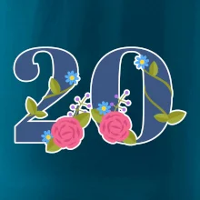 Květinové číslo kreslené - 20