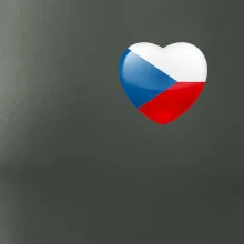 Česká vlajka srdce - pravé prso