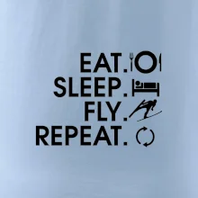 Eat sleep fly repeat - skoky na lyžích