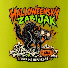 Halloweenský černý kocour čeká na podrbání