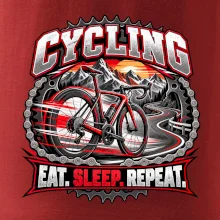 Cyklistické kolo mezi horami eat sleep repeat