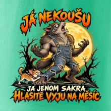 Vlkodlak s čivavou vyje na měsíc