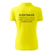 Elektrikář - hlavní jistič - Nápis na zádech