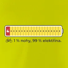 1 % nohy, 99 % elektřina