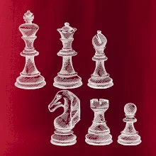 Šachové figurky kreslené