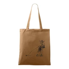 Kreslený rybář na pařezu