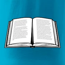 Kniha černobílá otevřená s textem