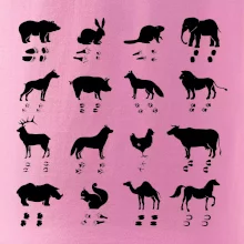 Zvířecí stopy s obrázkem zvířete - stopy zvířat