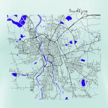 Budějce  - Mapa s vodními toky