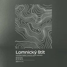Lomnický štít - vrstevnice v obdélníku