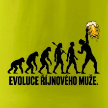 Evoluce říjnového muže s velkým půllitrem piva