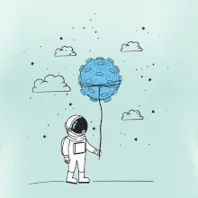 Astronaut s balónkem Astronaut s balónkem