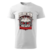 Bubeník drží kapelu pohromadě - červený rockový buben