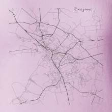 Černobílá mapa Znojmo