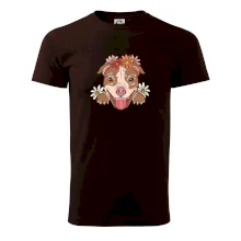 Americký stafordširský teriér hlava s květinami