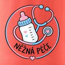 Něžná péče - kruhový znak s lahvičkou