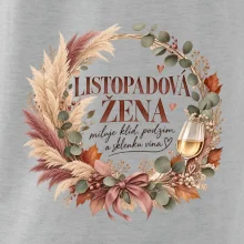 Listopadová žena s bílým vínem v boho věnci