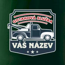 Odtahová služba - erb - červený nápis Odtahová služba - erb - červený nápis