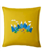 Lyžař a barevné hory