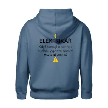 Elektrikář - hlavní jistič - Nápis na zádech