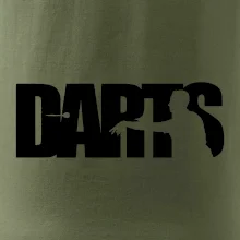 Darts - nápis se šipkařem