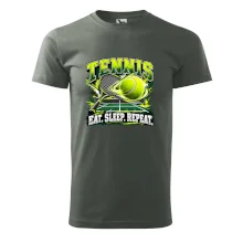 Tenisová raketa a míček eat sleep repeat