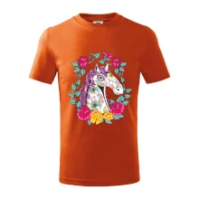 Kůň barevný s květinami