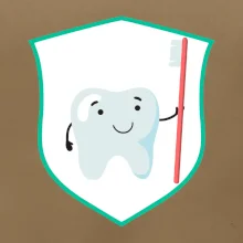 Zoubek na prsu - zubní kartáček