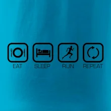Eat sleep run repeat v řadě Eat sleep run repeat v řadě
