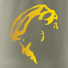 Hlava cyklista zlatá