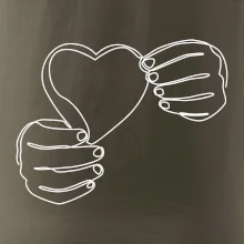 Ruka držící srdce  jedním tahem