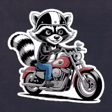 Mýval na motorce kreslený