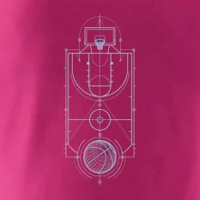 Technický nákres basketbalového hřiště