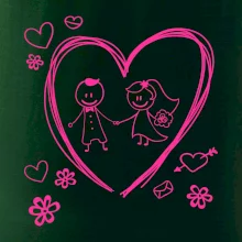 Svatba - kreslené srdce