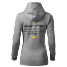 Elektrikář - hlavní jistič - Nápis na zádech
