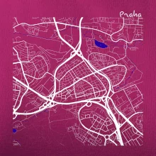 Praha - 14100 mapa s vodními toky